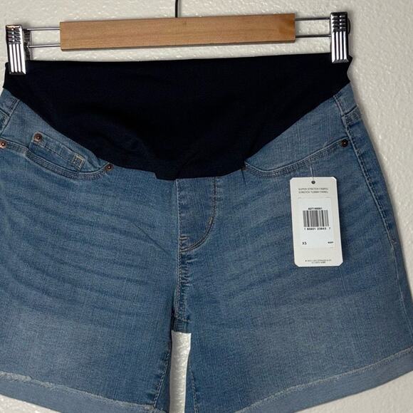 NWT Levi Strauss maternity 5" shorts Women's size XS Light Wash Blue Denim - Picture 5 of 16
